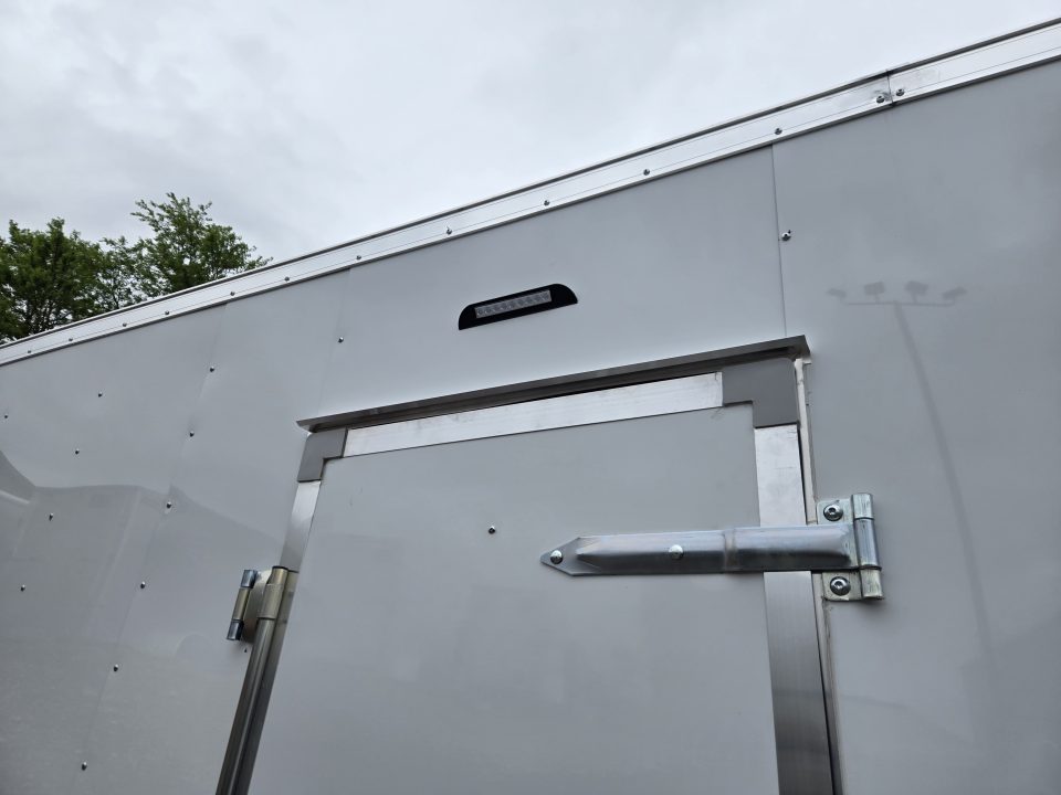 New 8.5 X 24 Homesteader Intrepid HD V-Nose Enclosed Car Trailer, 10k GVWR ****White w/.080 PolyCor Side Panels, LED Loading Lights