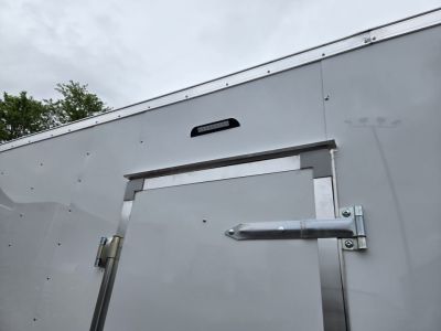 New 8.5 X 24 Homesteader Intrepid HD V-Nose Enclosed Car Trailer, 10k GVWR ****White w/.080 PolyCor Side Panels, LED Loading Lights