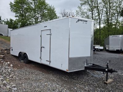 New 8.5 X 24 Homesteader Intrepid HD V-Nose Enclosed Cargo Trailer, 10k GVWR ****White w/.080 PolyCor Side Panels, LED Loading Lights