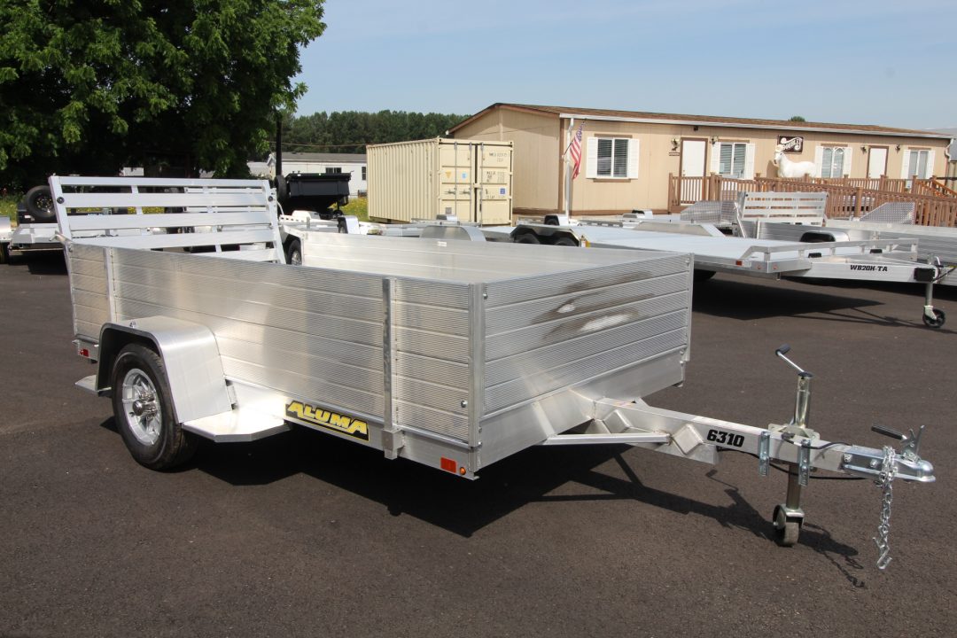 New 2027 Aluma 6310S-TG 63" x10ft Utility Trailer w/ 24" Removable Sides