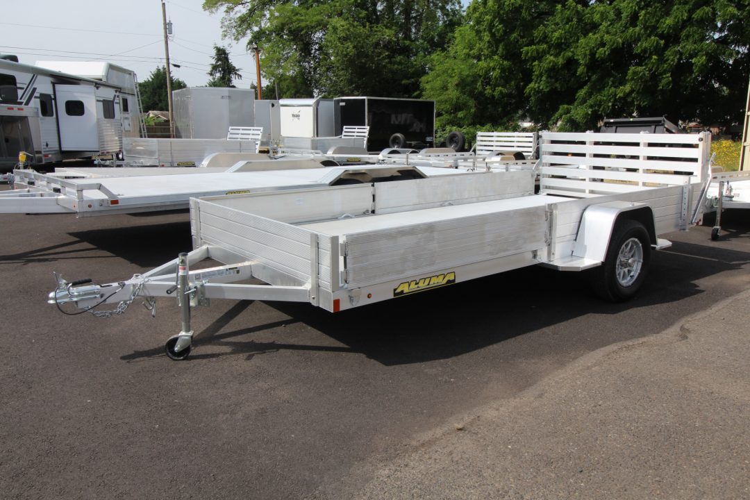 New 2027 Aluma 8114 SR Utility Trailer w/ front side ramps