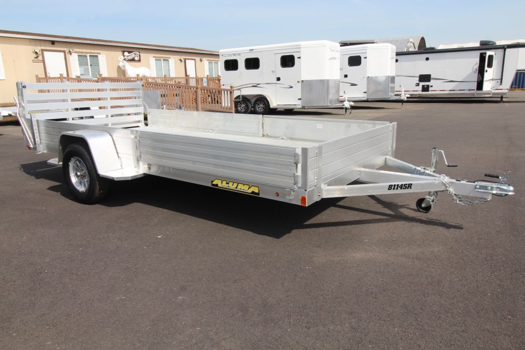 New 2027 Aluma 8114 SR Utility Trailer w/ front side ramps