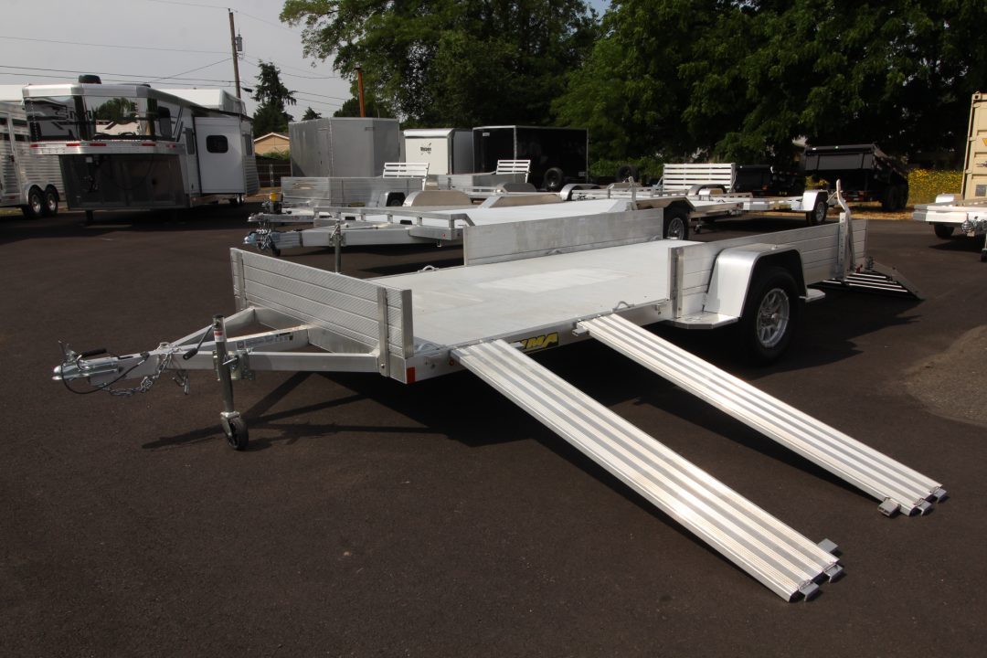 New 2027 Aluma 8114 SR Utility Trailer w/ front side ramps
