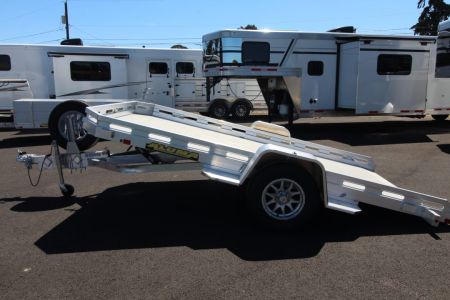 New 2027 Aluma 77 x12' Heavy Tilt, 8.5  Front & Side Retaining Rails, 14  Silver Alum Tires - Tilt Trailer
