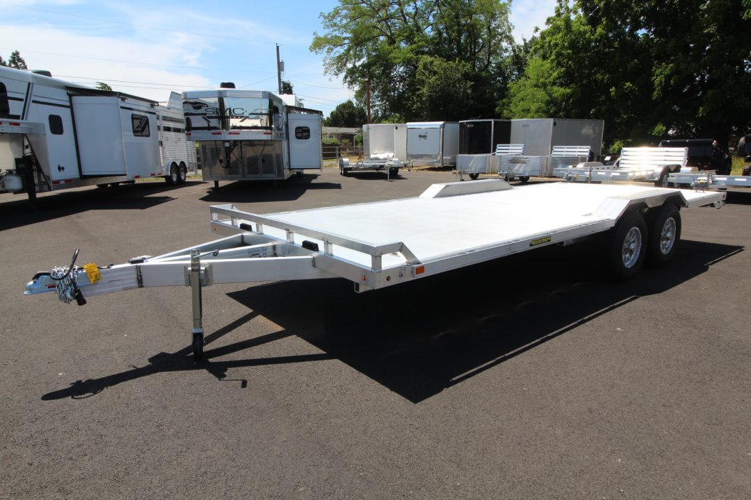 New 2027 Aluma 8220 82" x 20ft Heavy Wide Body Tandem Axle Car Hauler - Slide out Ramps - Drive over fenders and more