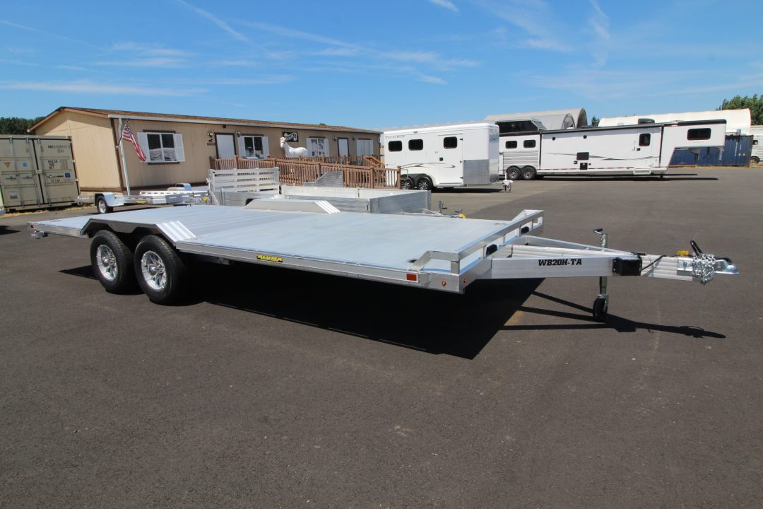 New 2027 Aluma 8220 82" x 20ft Heavy Wide Body Tandem Axle Car Hauler - Slide out Ramps - Drive over fenders and more