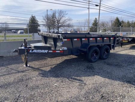 New 2026 Lamar Trailers 7 X 12 FT DUMP TRAILER TARP KIT WITH RAMPS 14 PLY TIRES 14K GVWR