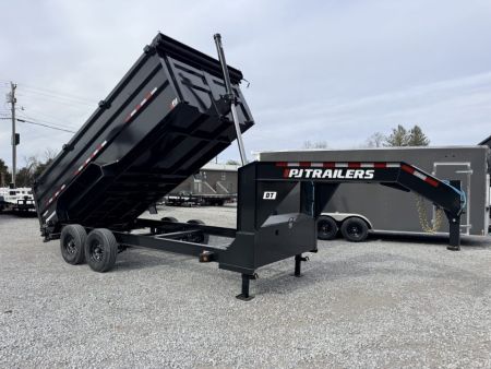 New 2026 PJ Trailers 7X16 GOOSENECK (4FT WALL) DUMP TRAILER 18000 GVWR Dump Trailer