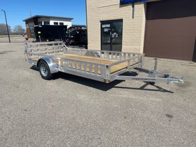 New 2026 ALCOM NEW 2026 Alcom 80x14 Aluminum Utility with side load & rear bifold ramp Utility Trailer
