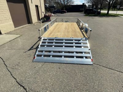 New 2026 ALCOM NEW 2026 Alcom 80x14 Aluminum Utility with side load & rear bifold ramp Utility Trailer