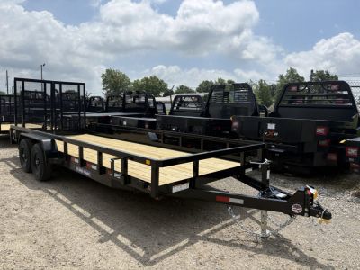 New 2026 Sure-Trac 7 x 20 Tube Top Utility Trailer 10K Tandem Utility Trailer W/SPLIT HD CONTRACTOR GATE