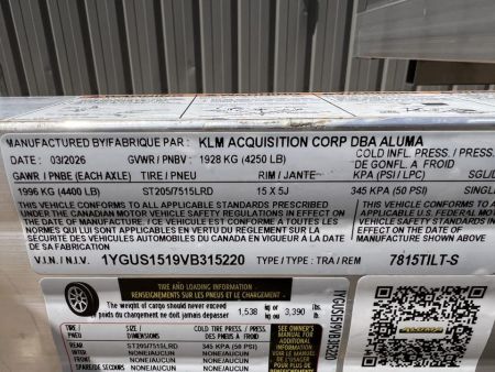 New 2027 Aluma 15' Tiltbed 7815S Aluminum Utility Trailer