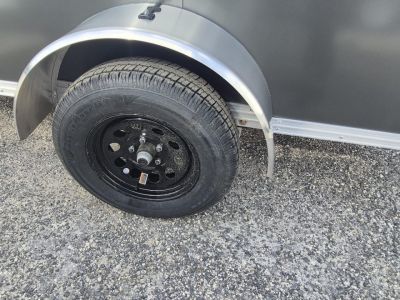 New 2026 ALCOM 6x12 Aluminum Enclosed Trailer – Charcoal | 2,990 GVWR | 6" Extra Height Cargo / Enclosed Trailer