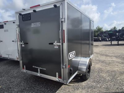 New 2026 ALCOM 6x12 Aluminum Enclosed Trailer – Charcoal | 2,990 GVWR | 6" Extra Height Cargo / Enclosed Trailer