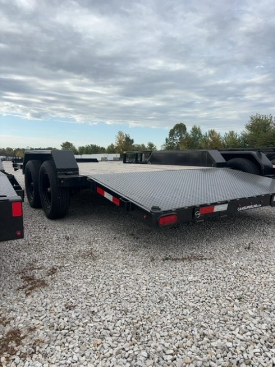 New 2025 Cam Superline 7 x 18 (14+4) CAM Wood Deck Car Hauler 7K
