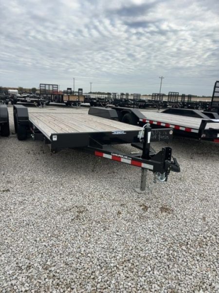 New 2025 Cam Superline 7 x 18 (14+4) CAM Wood Deck Car Hauler 7K