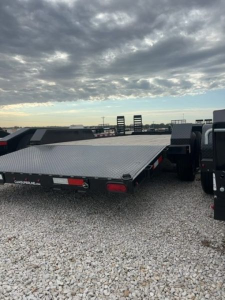 New 2025 Cam Superline 7 x 18 (14+4) CAM Wood Deck Car Hauler 7K