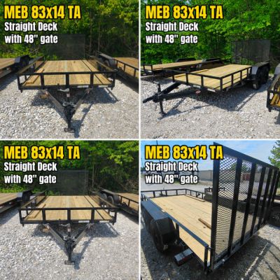 New 2026 MEB 83x14 TA , 2' dovetail with 30" gate or straight deck with 48" gate, 3.5k axles Utility Trailer