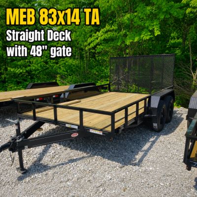 New 2026 MEB 83x14 TA , 2' dovetail with 30" gate or straight deck with 48" gate, 3.5k axles Utility Trailer