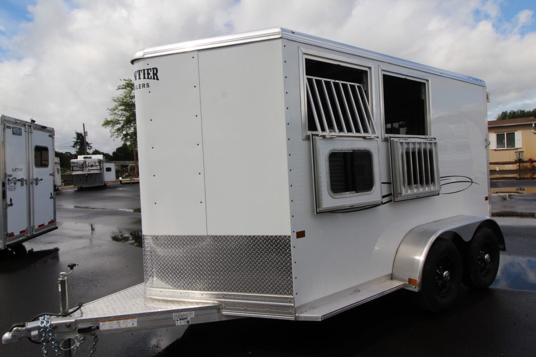New All Aluminum Only 2,605 Pounds!!! 2026 Frontier Strider 2 Horse Aluminum Trailer - Drop down windows
