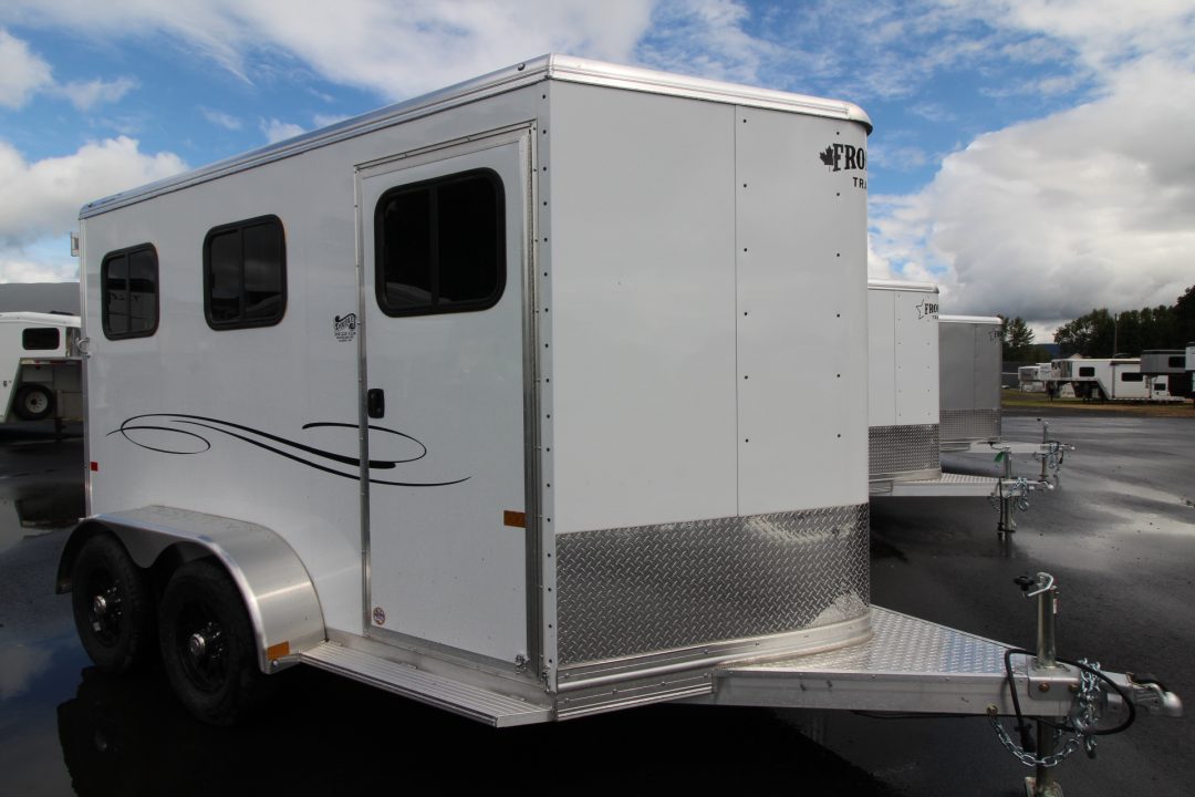 New All Aluminum Only 2,605 Pounds!!! 2026 Frontier Strider 2 Horse Aluminum Trailer - Drop down windows