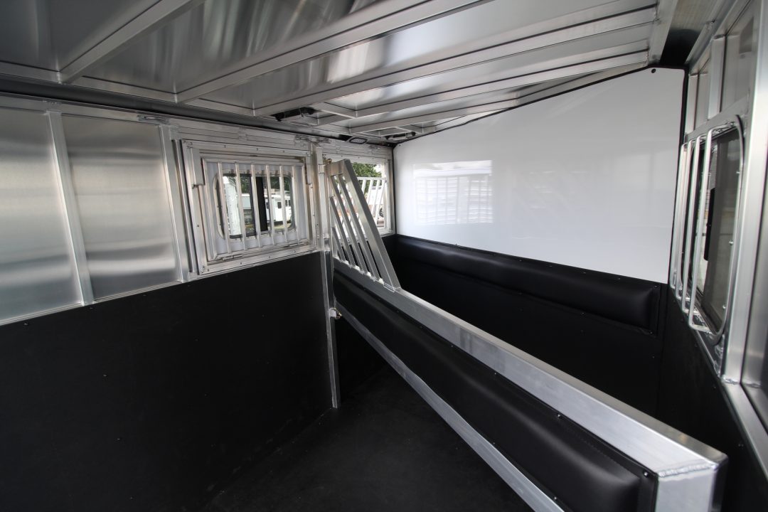 New All Aluminum Only 2,605 Pounds!!! 2026 Frontier Strider 2 Horse Aluminum Trailer - Drop down windows