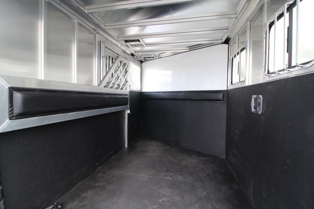 New All Aluminum Only 2,605 Pounds!!! 2026 Frontier Strider 2 Horse Aluminum Trailer - Drop down windows