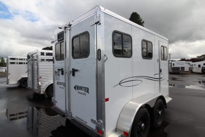 New All Aluminum Only 2,605 Pounds!!! 2026 Frontier Strider 2 Horse Aluminum Trailer - Drop down windows