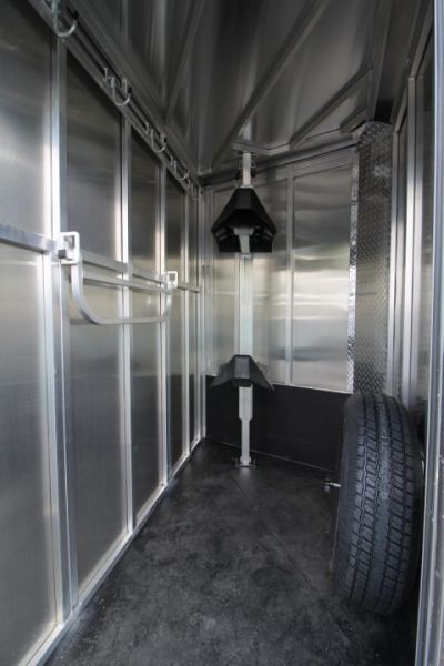 New All Aluminum Only 2,605 Pounds!!! 2026 Frontier Strider 2 Horse Aluminum Trailer - Drop down windows