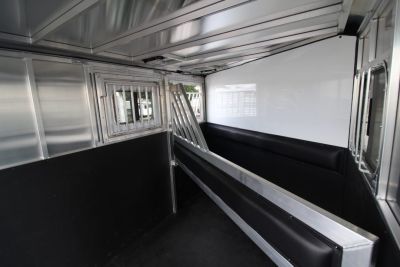New All Aluminum Only 2,605 Pounds!!! 2026 Frontier Strider 2 Horse Aluminum Trailer - Drop down windows