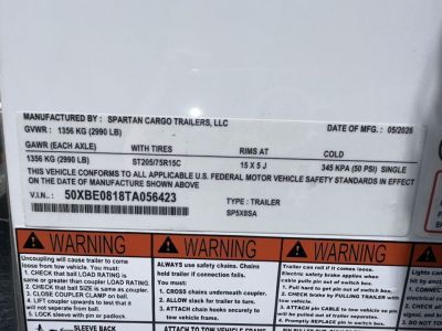 New 2026 Spartan Cargo SP5X8SA Cargo / Enclosed Trailer