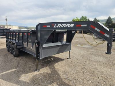 New 2026 Lamar 7x16 21k Telescopic Dump Trailer w/36" Sides