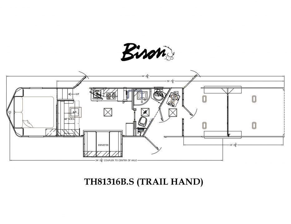 New 2027 Bison Trailers Trailhand 81316 Horse Trailer