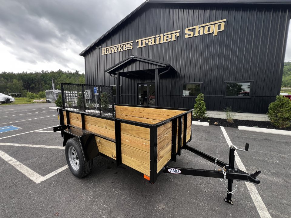 New 2026 AMO 5x8 Utility Trailer/24" Wood Sides