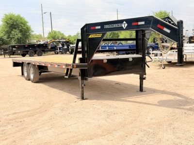 New 2026 Diamond T 8.5-24 Single Wheel Gooseneck Deckover Equipment Hauler W/ 14 PLY Tire Upgrade 15K GVWR