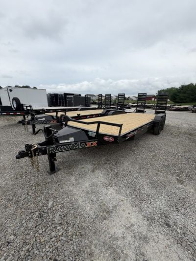 New 2026 RAWMAXX EQUIPMENT ECX22BP14K 83X22 TA CARHAULER W/ STAND UP RAMPS (GVW:14000) JET BLACK