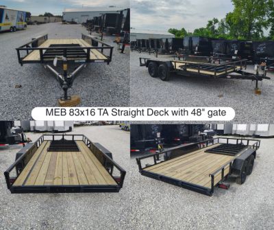 New 2026 MEB 83x16 TA , 2' dovetail with 30  gate or straight deck with 48  gate, 3.5k axles Utility Trailer