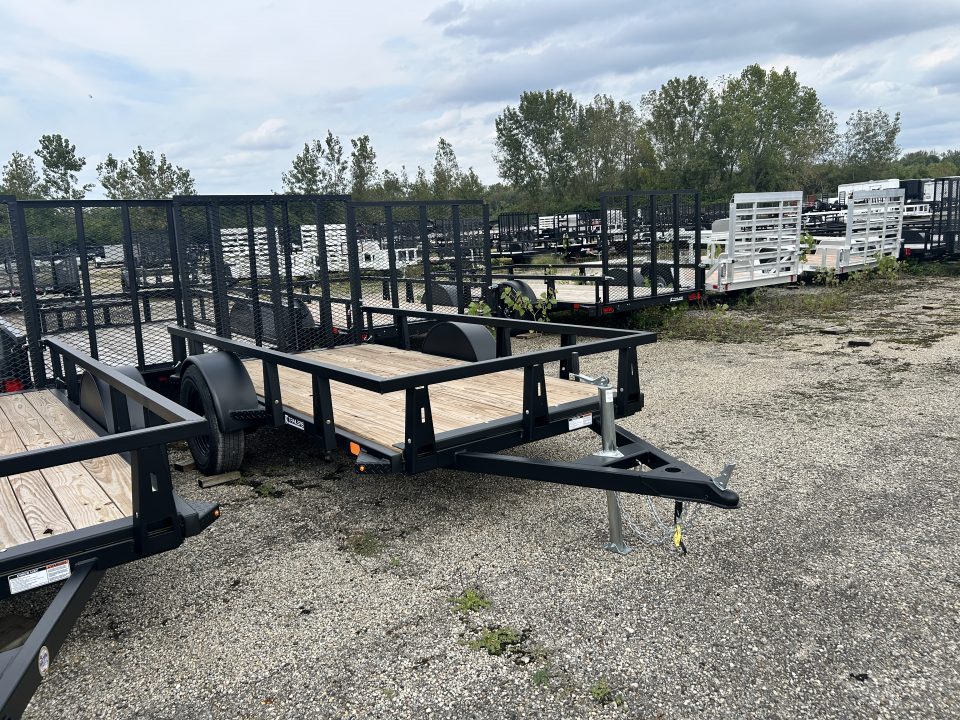 New 2027 HTC 5 X 10 FT STEEL UTILITY TRAILER SPRING ASSIST GATE LED LIGHTS
