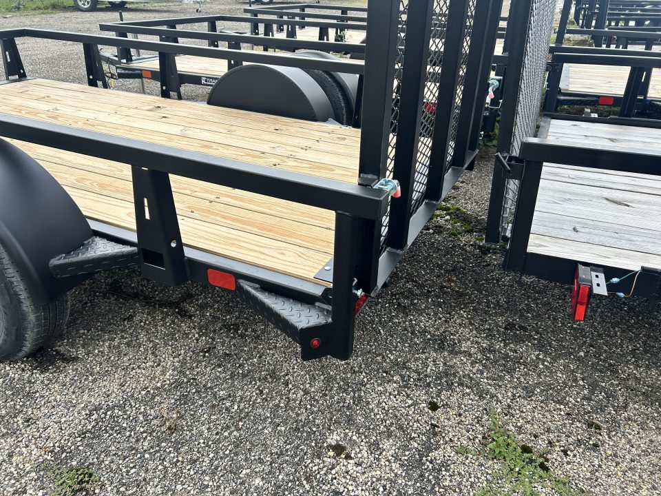 New 2027 HTC 5 X 10 FT STEEL UTILITY TRAILER SPRING ASSIST GATE LED LIGHTS