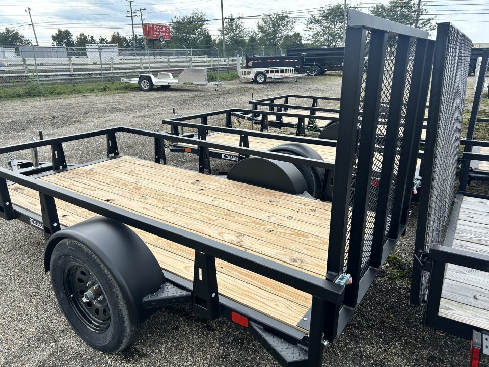 New 2027 HTC 5 X 10 FT STEEL UTILITY TRAILER SPRING ASSIST GATE LED LIGHTS