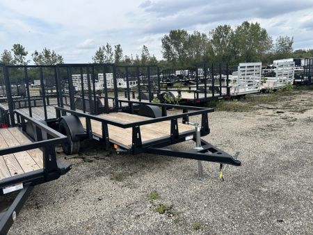 New 2027 HTC 5 X 10 FT STEEL UTILITY TRAILER SPRING ASSIST GATE LED LIGHTS