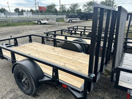 New 2027 HTC 5 X 10 FT STEEL UTILITY TRAILER SPRING ASSIST GATE LED LIGHTS