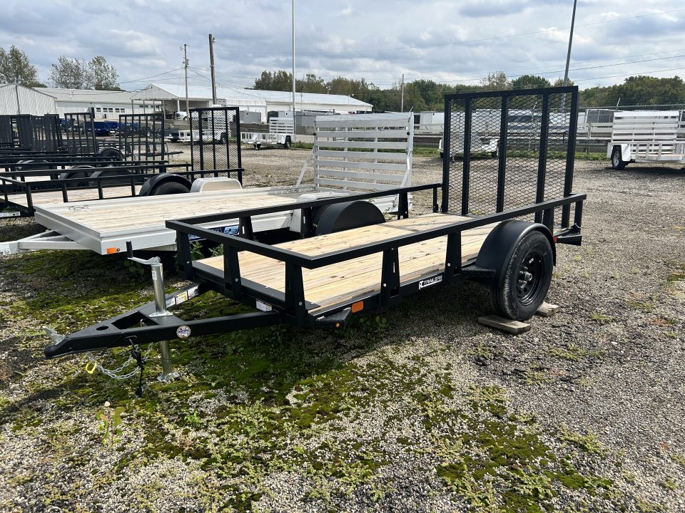 New 2027 HTC 5 X 10 FT STEEL UTILITY TRAILER SPRING ASSIST GATE LED LIGHTS