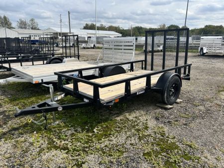 New 2027 HTC 5 X 10 FT STEEL UTILITY TRAILER SPRING ASSIST GATE LED LIGHTS