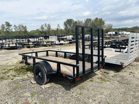New 2027 HTC 5 X 10 FT STEEL UTILITY TRAILER SPRING ASSIST GATE LED LIGHTS