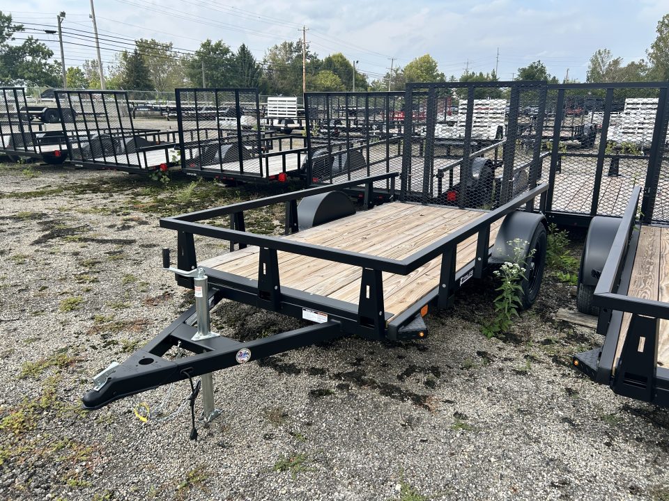 New 2027 HTC 5 X 10 FT STEEL UTILITY TRAILER SPRING ASSIST GATE LED LIGHTS