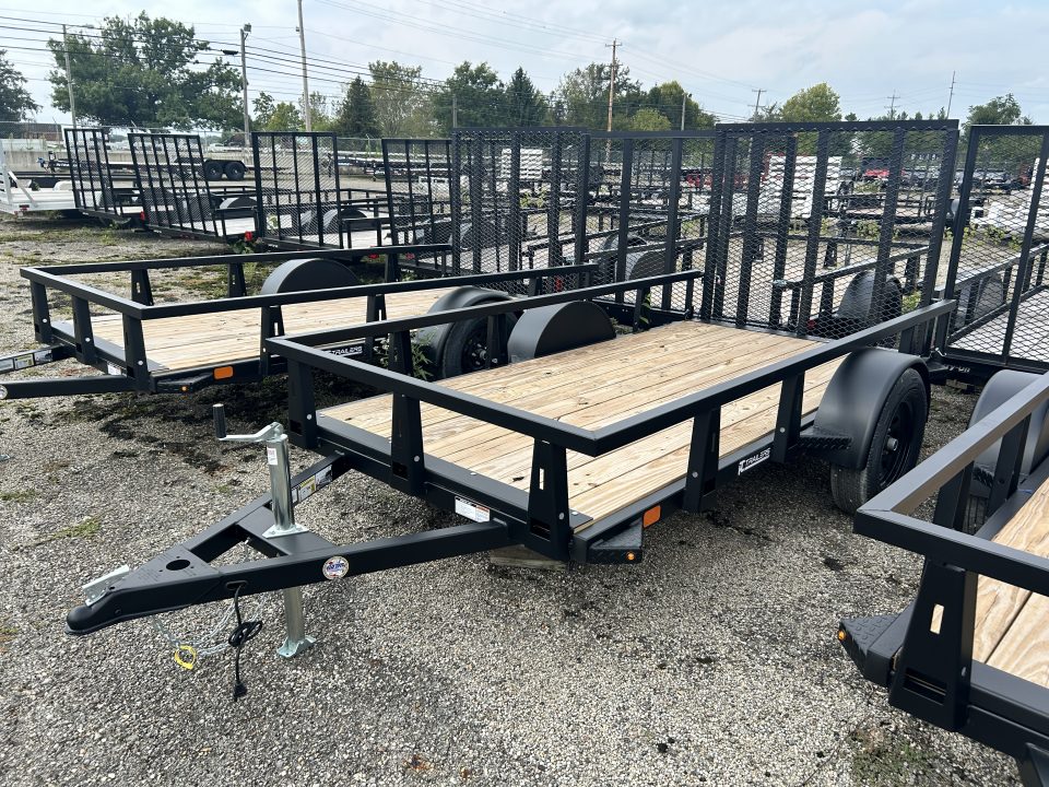 New 2027 HTC 5 X 10 FT STEEL UTILITY TRAILER SPRING ASSIST GATE LED LIGHTS