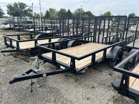New 2027 HTC 5 X 10 FT STEEL UTILITY TRAILER SPRING ASSIST GATE LED LIGHTS
