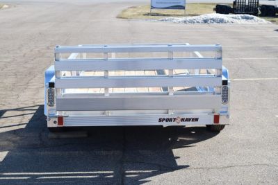 New 2026 Sport Haven 5x10 Aluminum Utility Trailer W/ BI-FOLD RAMP GATE