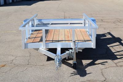 New 2026 Sport Haven 5x10 Aluminum Utility Trailer W/ BI-FOLD RAMP GATE